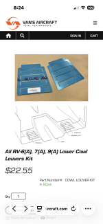 All RV-6(A), 7(A), 9(A) Lower Cowl Louvers Kit.png